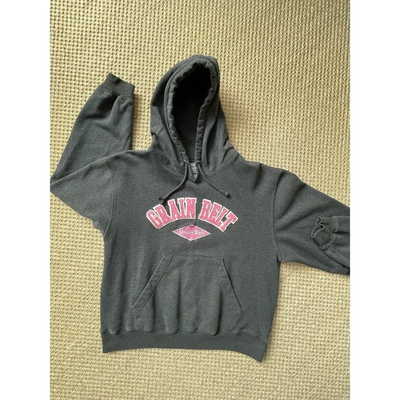 J. America Tops - Vintage GRAIN BELT Beer Hoodie XS Gray Hooded Sweatshirt